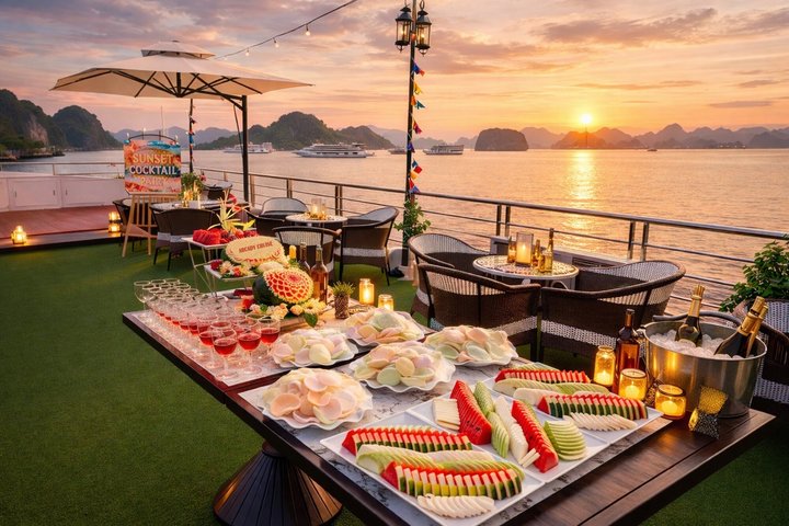 Luxury Halong Bay day cruise with limestone karsts, buffet lunch, and onboard relaxation, photo 22 | wizardtrip