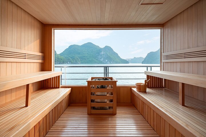 Luxury Halong Bay day cruise with limestone karsts, buffet lunch, and onboard relaxation, photo 25 | wizardtrip
