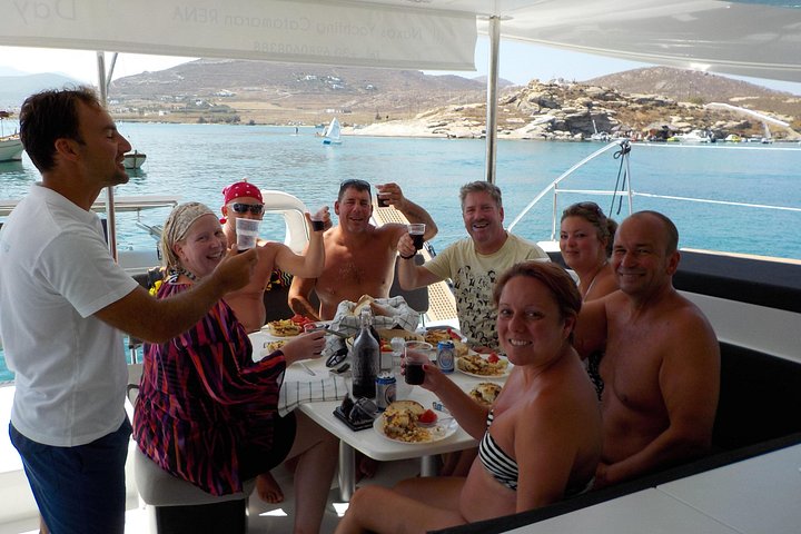 Catamaran cruise in Naxos, Greece, with swimming, snorkeling, and onboard dining, photo 11 | wizardtrip
