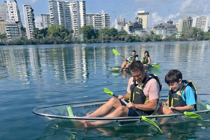 Clear kayak tour in Condado Lagoon, San Juan, Puerto Rico, offering city views and marine life encounters, photo 12 | wizardtrip