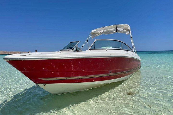 Private speed boat trip in Hurghada with dolphin swimming, snorkeling, and island visit, photo 7 | wizardtrip