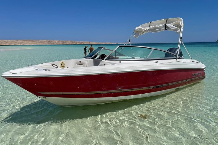 Private speed boat trip in Hurghada with dolphin swimming, snorkeling, and island visit, photo 23 | wizardtrip