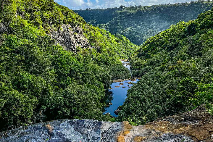 Guidad vandring till de fantastiska Tamarind Falls (7 vattenfall) på Mauritius, med frodig natur och vattenfall, foto 14 | wizardtrip