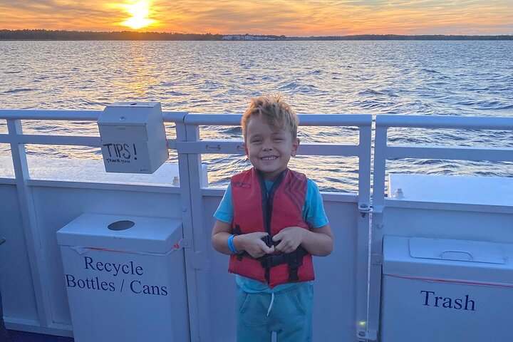 Nyt et solnedgangs-delfin- og naturcruise på en pontongbåt i Orange Beach, Alabama, foto 6 | wizardtrip