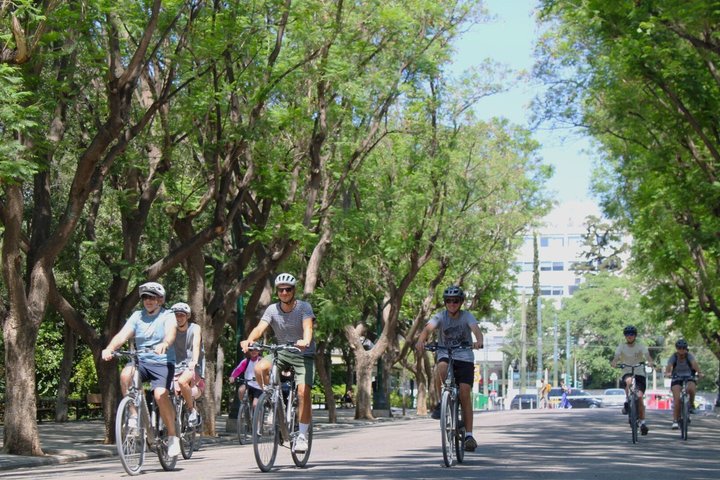 Lille gruppe e-cykeltur, der udforsker Athens historiske centrum, Grækenland, foto 7 | wizardtrip