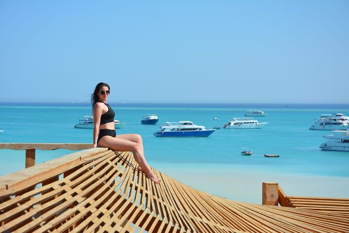 En livlig båttur till Orange Bay Island, Hurghada, med snorkling och avkoppling, foto 9 | wizardtrip