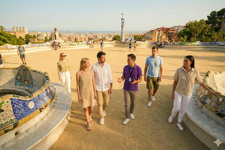 Visita guiada a la colorida arquitectura y jardines del Park Güell en Barcelona, foto 11 | wizardtrip