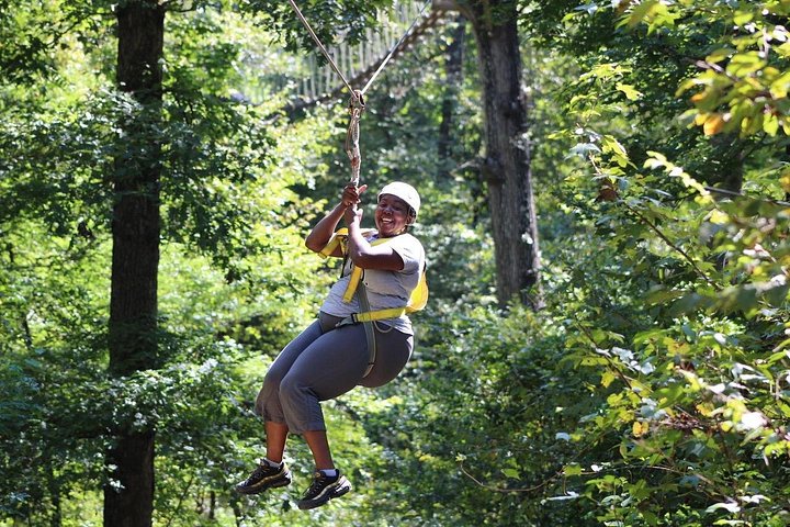 Zipline adventure through a forest in Hot Springs, USA, photo 8 | wizardtrip