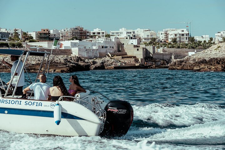Pintoresco paseo en barco explorando las cuevas marinas y la costa de Polignano a Mare, Italia, foto 22 | wizardtrip
