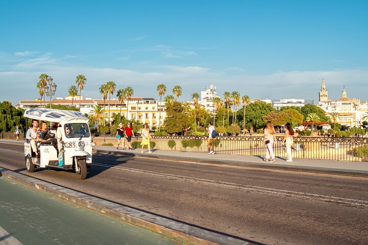 Private eco tuk tuk tour exploring Seville's historic landmarks and charming streets, photo 7 | wizardtrip