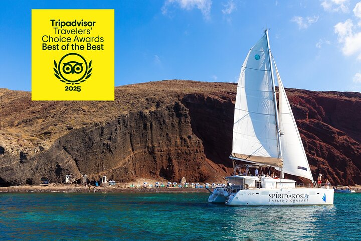 Katamarantur runt Santorini, Grekland, med bad och BBQ, foto 40 | wizardtrip