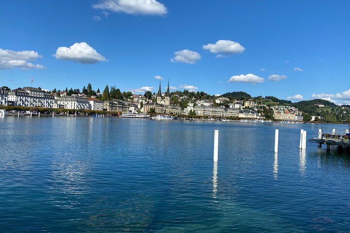 Scenic views of Mount Pilatus and Lake Lucerne during a small group tour from Lucerne, Switzerland, photo 9 | wizardtrip