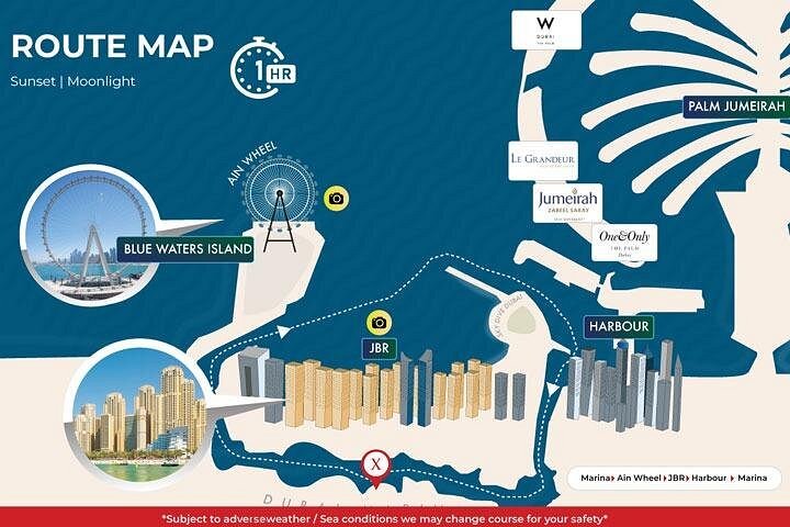 Desfrute de um cruzeiro de barco de 1 hora na Marina de Dubai, com vista para a Ain Dubai e o horizonte da cidade, foto 15 | wizardtrip