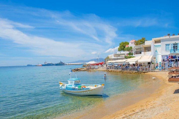 En guidet halvdagstur til Mykonos øy og by, som viser strender, landsbyer og ikoniske landemerker, foto 12 | wizardtrip