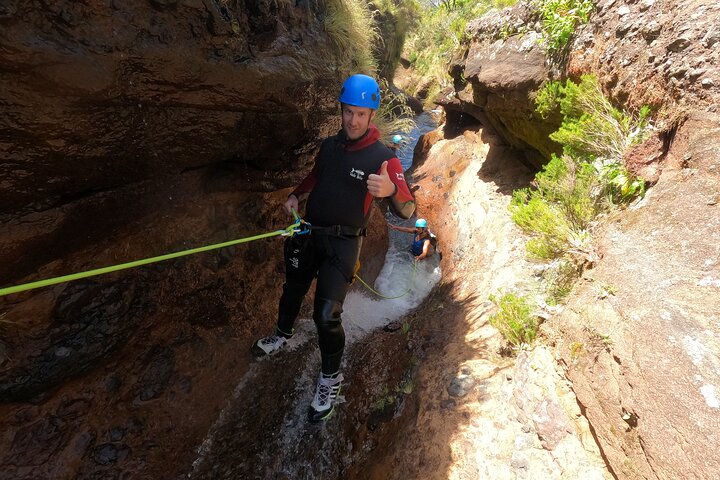Beginner canyoning adventure in Madeira with rappels, jumps, and slides in a natural park, photo 29 | wizardtrip