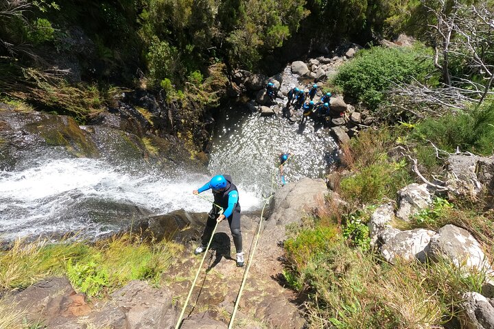 Beginner canyoning adventure in Madeira with rappels, jumps, and slides in a natural park, photo 36 | wizardtrip