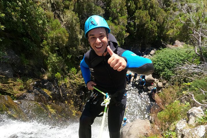 Beginner canyoning adventure in Madeira with rappels, jumps, and slides in a natural park, photo 37 | wizardtrip