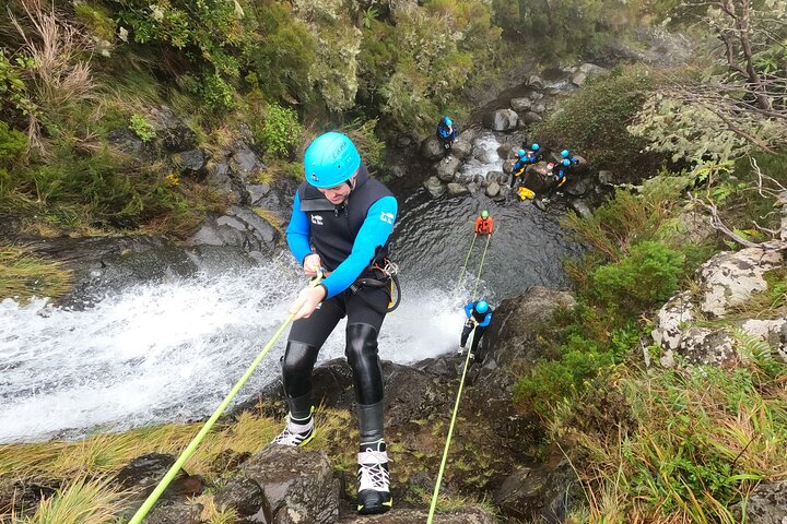 Beginner canyoning adventure in Madeira with rappels, jumps, and slides in a natural park, photo 41 | wizardtrip