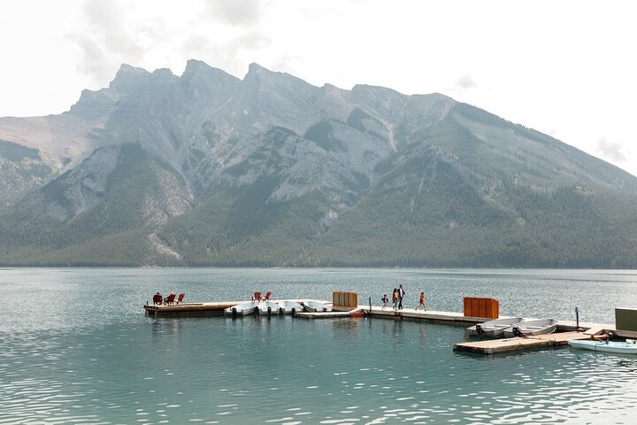 Scenic boat tour on Lake Minnewanka in Banff National Park, Canada, showcasing mountains and water, photo 12 | wizardtrip