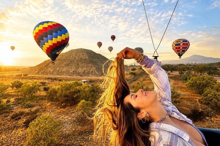 Vol en montgolfière, petit-déjeuner et visite des pyramides de Teotihuacan depuis Mexico | wizardtrip