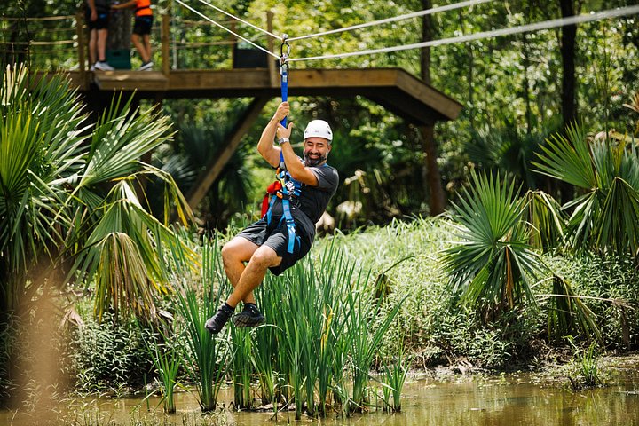 Avventura in zipline nella palude di New Orleans, con vista sulla fauna selvatica e sugli alberi di cipresso, foto 20 | wizardtrip