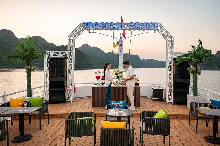 Une croisière luxueuse navigue à travers les superbes karsts calcaires de la baie de Lan Ha, au Vietnam, photo 25 | wizardtrip