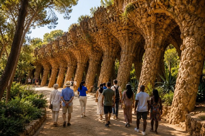 バルセロナのグエル公園ガイドツアー、ガウディのカラフルなモザイクと建築を紹介、写真9 | wizardtrip
