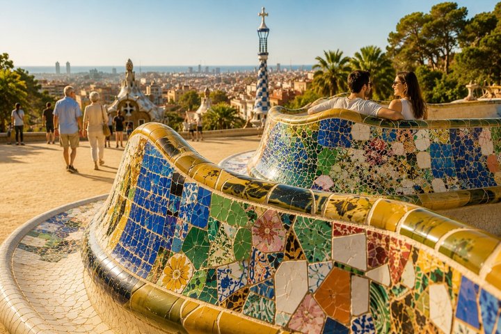 バルセロナのグエル公園ガイドツアー、ガウディのカラフルなモザイクと建築を紹介、写真10 | wizardtrip