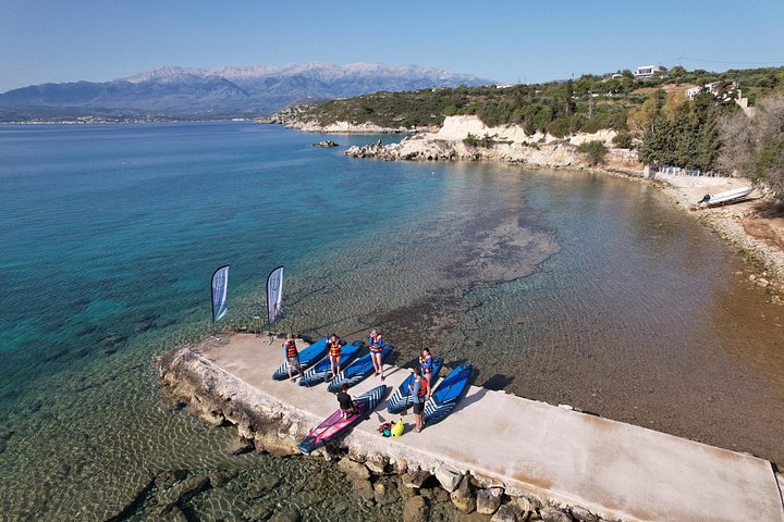 Stand-up paddleboard-eventyr i det klare vannet i Marathi Bay, Kreta, med fantastisk kystutsikt, foto 24 | wizardtrip