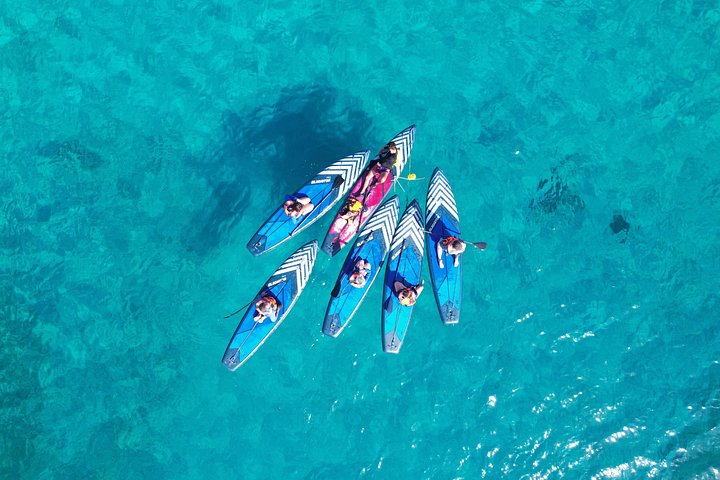 Stand-up paddleboard-eventyr i det klare vannet i Marathi Bay, Kreta, med fantastisk kystutsikt, foto 25 | wizardtrip