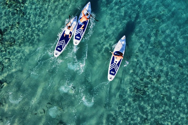 Stand-up paddleboard-eventyr i det klare vannet i Marathi Bay, Kreta, med fantastisk kystutsikt, foto 28 | wizardtrip