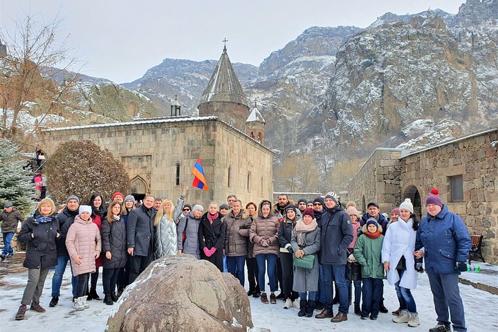 Group tour exploring Garni pagan temple, Geghard monastery, Lake Sevan, and Sevanavank in Armenia, photo 13 | wizardtrip