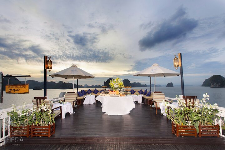 Luxury Hera Cruise navigating through the stunning karst formations of Halong Bay, Vietnam, photo 23 | wizardtrip