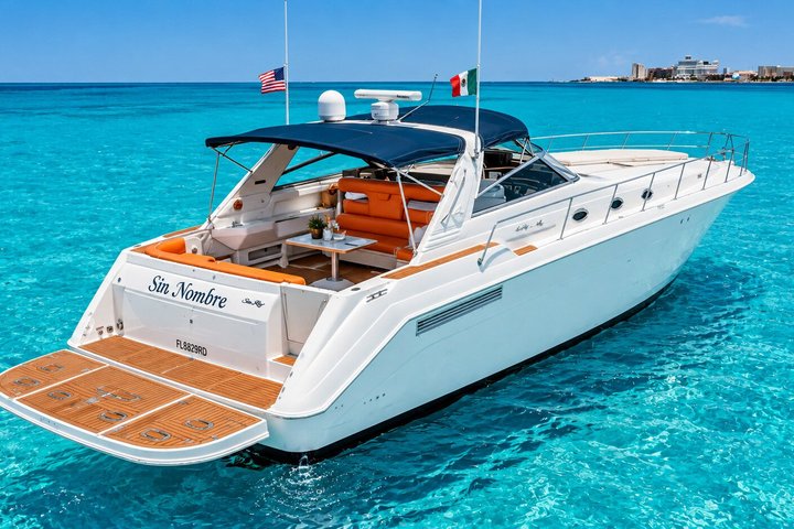 Noleggio di yacht privato di lusso a Cancun per esplorare il Mar dei Caraibi e le isole vicine, foto 9 | wizardtrip