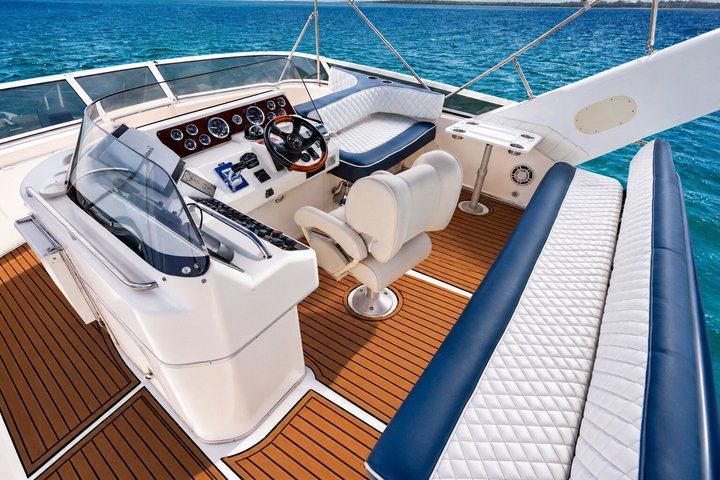 Luxury private yacht rental in Cancun with crew, offering Caribbean sea tours and water activities, photo 11 | wizardtrip