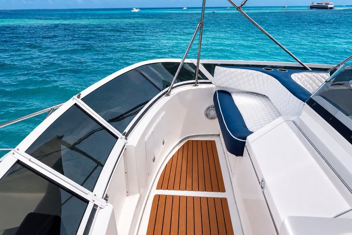 Luxury private yacht rental in Cancun with crew, offering Caribbean sea tours and water activities, photo 13 | wizardtrip