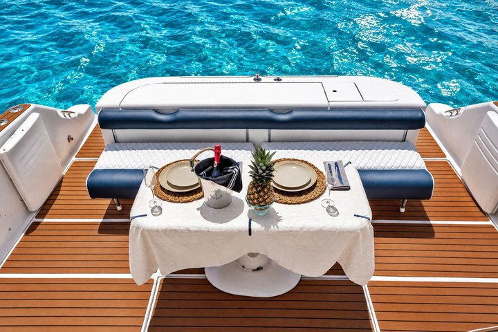 Luxury private yacht rental in Cancun with crew, offering Caribbean sea tours and water activities, photo 15 | wizardtrip