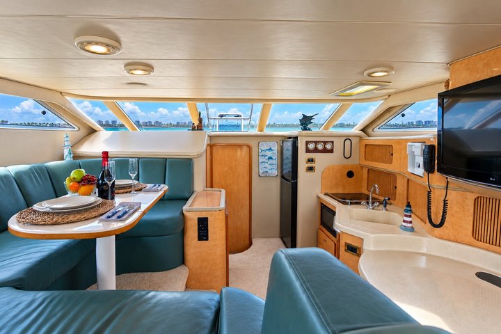 Luxury private yacht rental in Cancun with crew, offering Caribbean sea tours and water activities, photo 22 | wizardtrip