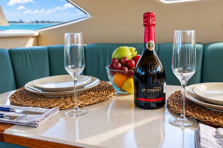 Luxury private yacht rental in Cancun with crew, offering Caribbean sea tours and water activities, photo 24 | wizardtrip