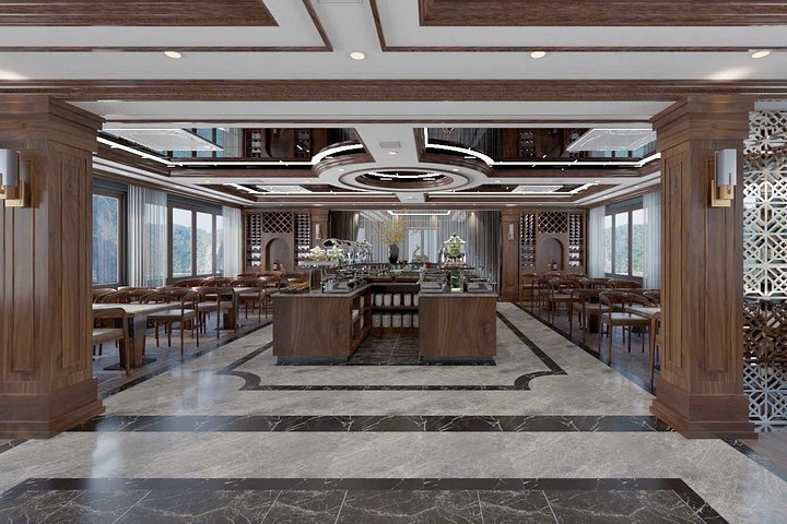 Lujoso crucero nocturno en la Bahía de Halong, Vietnam, con karsts de piedra caliza y aguas esmeralda, foto 35 | wizardtrip