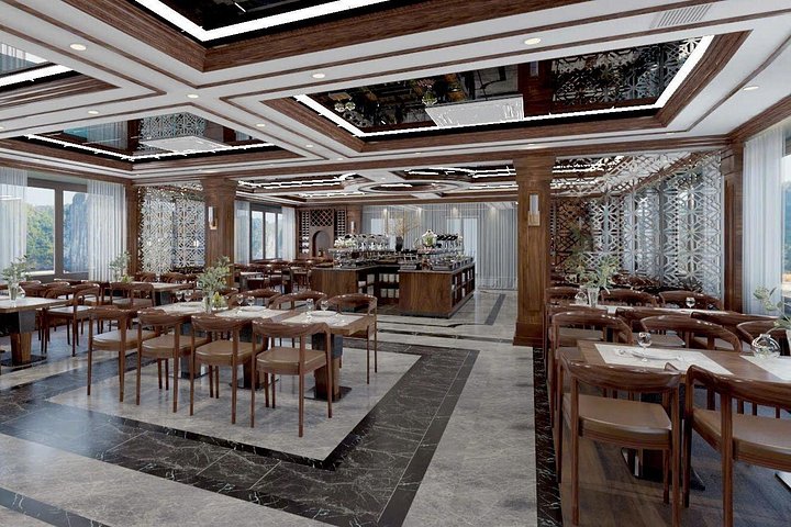 Lujoso crucero nocturno en la Bahía de Halong, Vietnam, con karsts de piedra caliza y aguas esmeralda, foto 36 | wizardtrip