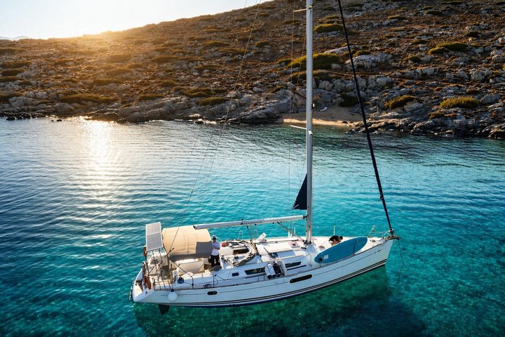 ギリシャ、ヘラクリオンからのディア島へのセーリングクルーズ。水泳、ウォータースポーツ、船上での食事が楽しめます、写真11 | wizardtrip