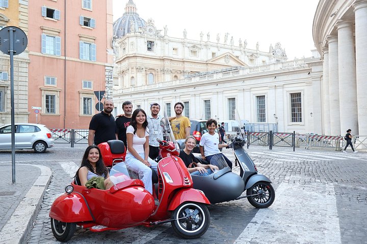 Vespa Sidecar Tour In Rome with Pickup, Drop-off, Gelato included | wizardtrip
