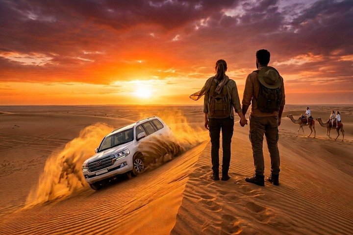 Doha Sunset Desert Safari: Dune Bashing, Kamelritt & Binnenmeer | wizardtrip