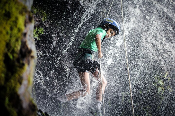 Experience thrilling waterfall rappelling and canyoning adventure in the lush rainforest near Arenal Volcano, Costa Rica, photo 12 | wizardtrip