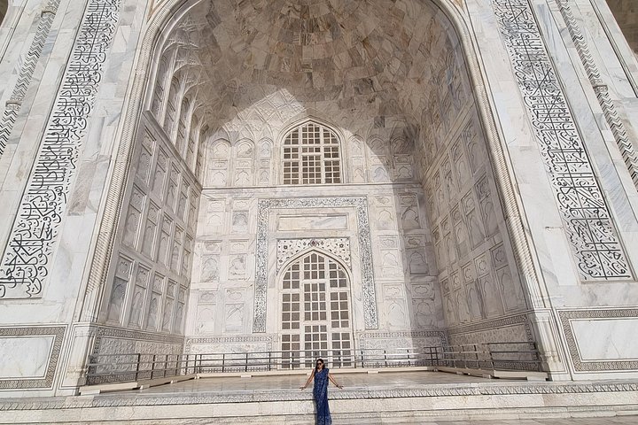 Visite au lever du soleil du Taj Mahal à Agra, en Inde, présentant son architecture emblématique en marbre, photo 12 | wizardtrip