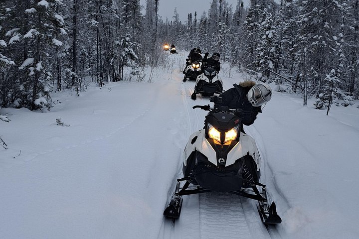 Avventura in motoslitta per principianti su laghi ghiacciati e sentieri forestali a Yellowknife, foto 8 | wizardtrip