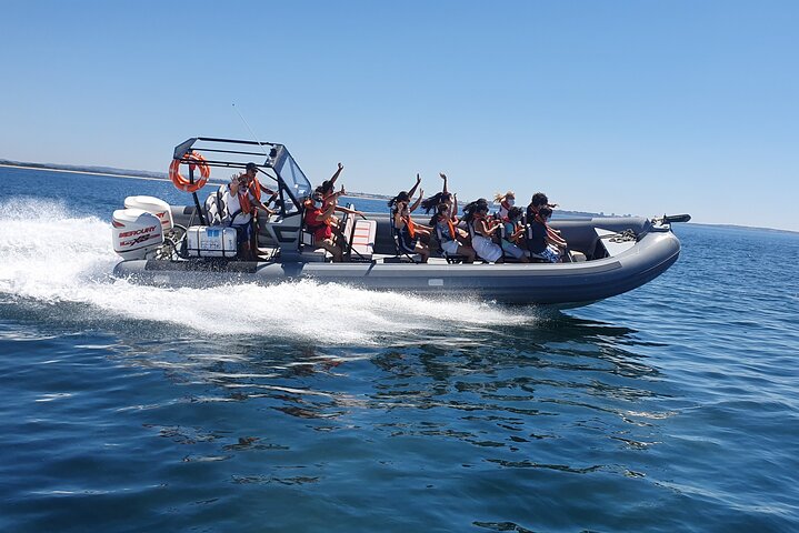 Tour en lancha rápida explorando las impresionantes Cuevas de Benagil y la costa del Algarve desde Lagos, Portugal, foto 10 | wizardtrip