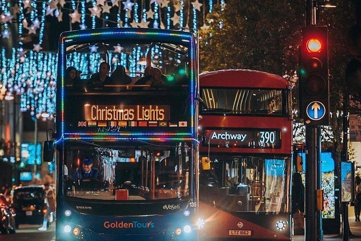 夜のロンドンのきらめくクリスマスイルミネーションを紹介するオープンデッキバスツアー、写真18 | wizardtrip