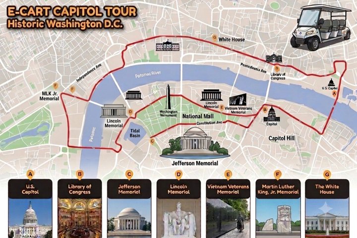 Guided E-Cart tour of Washington D.C.'s historic monuments and landmarks, including the White House, photo 10 | wizardtrip